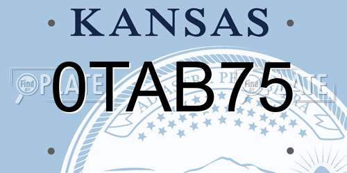 0TAB75 Kansas License Plate