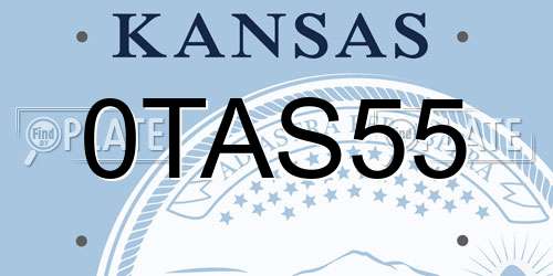 0TAS55 Kansas License Plate