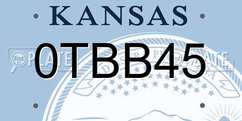 0TBB45 Kansas License Plate
