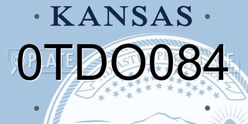 0TDO084 Kansas License Plate