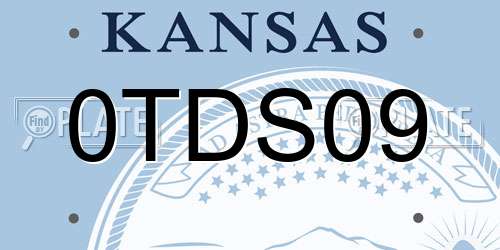 0TDS09 Kansas License Plate