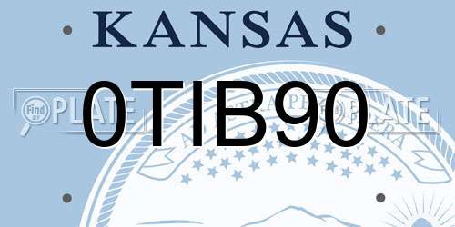 0TIB90 Kansas License Plate