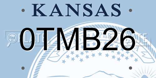 0TMB26 Kansas License Plate