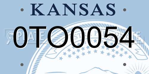 0TO0054 Kansas License Plate