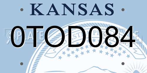 0TOD084 Kansas License Plate