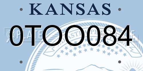 0TOO084 Kansas License Plate