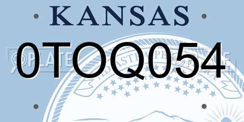0TOQ054 Kansas License Plate