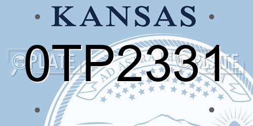 0TP2331 Kansas License Plate