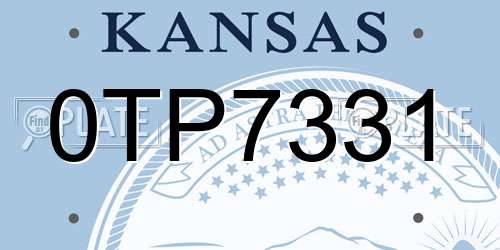 0TP7331 Kansas License Plate