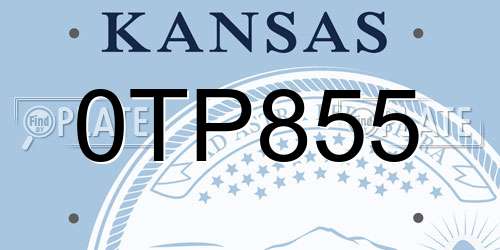 0TP855 Kansas License Plate
