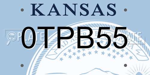 0TPB55 Kansas License Plate