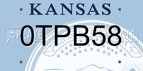 0TPB58 Kansas License Plate