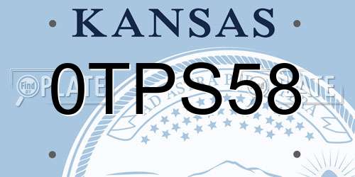 0TPS58 Kansas License Plate