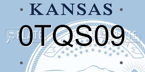 0TQS09 Kansas License Plate
