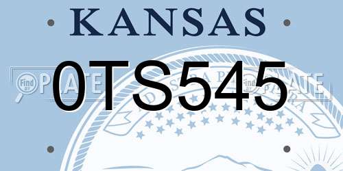 0TS545 Kansas License Plate