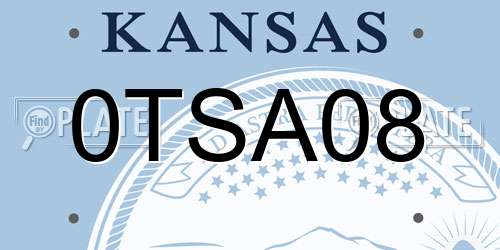 0TSA08 Kansas License Plate