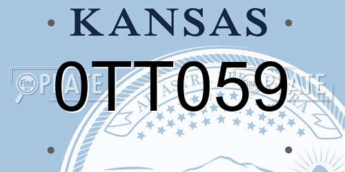 0TT059 Kansas License Plate