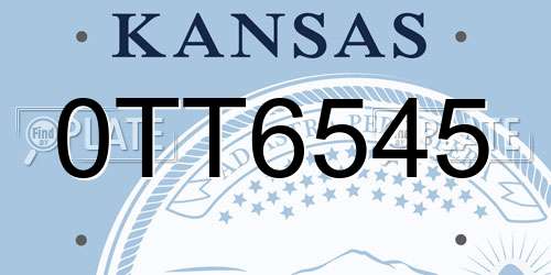 0TT6545 Kansas License Plate
