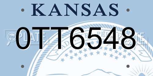 0TT6548 Kansas License Plate