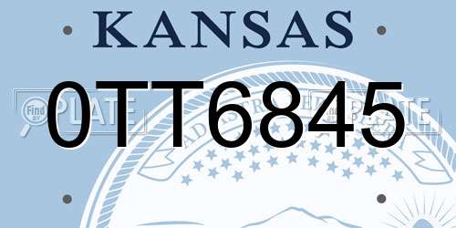 0TT6845 Kansas License Plate