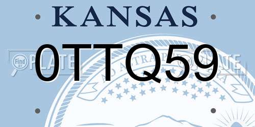 0TTQ59 Kansas License Plate