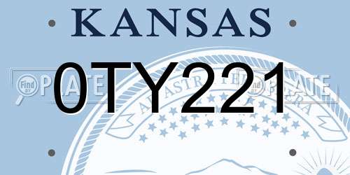 0TY221 Kansas License Plate