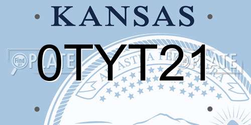 0TYT21 Kansas License Plate
