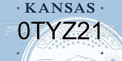 0TYZ21 Kansas License Plate
