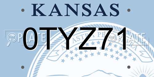 0TYZ71 Kansas License Plate
