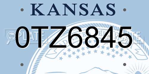 0TZ6845 Kansas License Plate