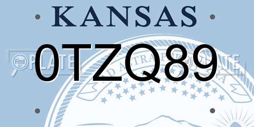 0TZQ89 Kansas License Plate