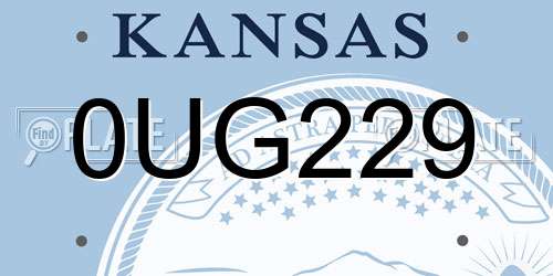 0UG229 Kansas License Plate