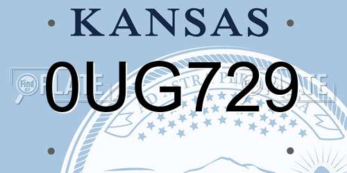0UG729 Kansas License Plate