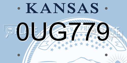 0UG779 Kansas License Plate