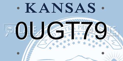 0UGT79 Kansas License Plate