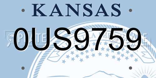 0US9759 Kansas License Plate