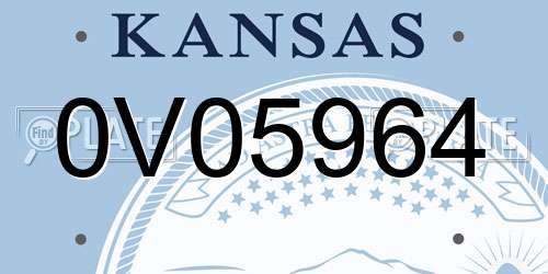 0V05964 Kansas License Plate