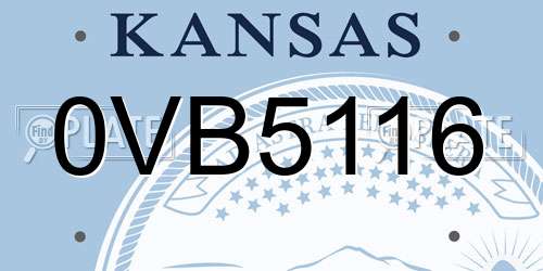 0VB5116 Kansas License Plate