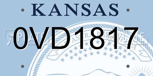 0VD1817 Kansas License Plate