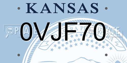 0VJF70 Kansas License Plate