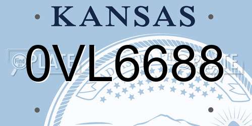 0VL6688 Kansas License Plate