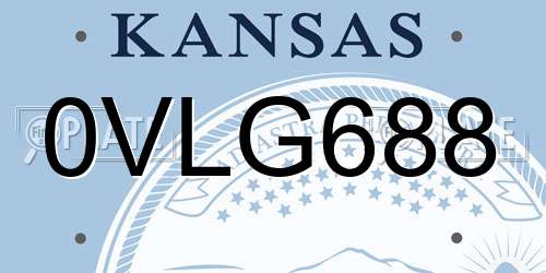 0VLG688 Kansas License Plate