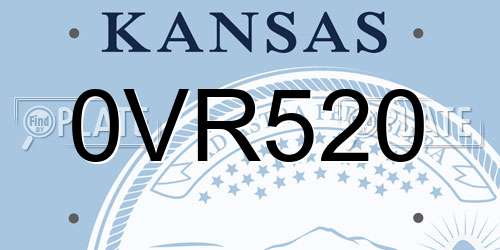 0VR520 Kansas License Plate