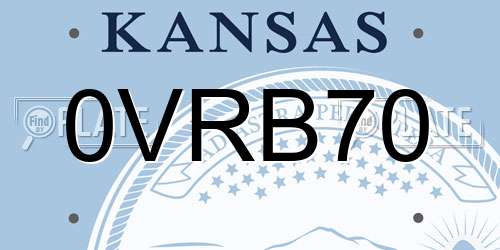 0VRB70 Kansas License Plate