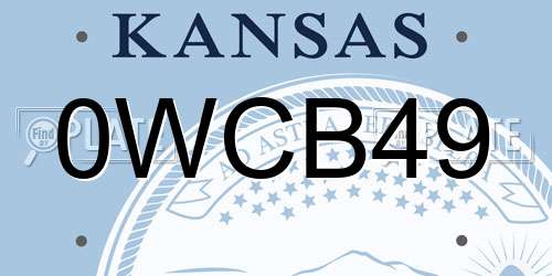 0WCB49 Kansas License Plate