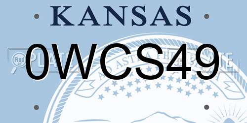 0WCS49 Kansas License Plate