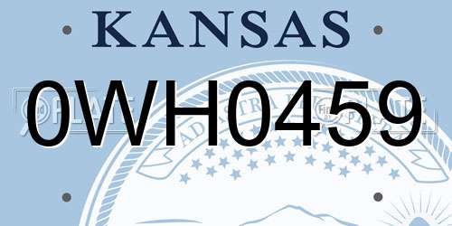 0WH0459 Kansas License Plate