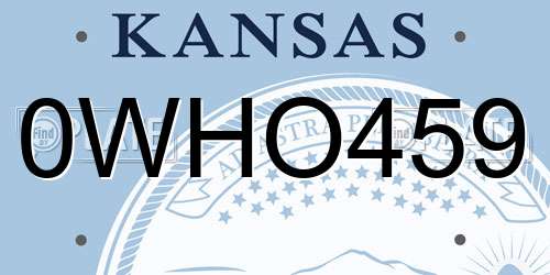 0WHO459 Kansas License Plate