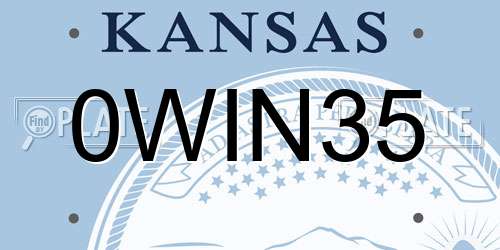 0WIN35 Kansas License Plate