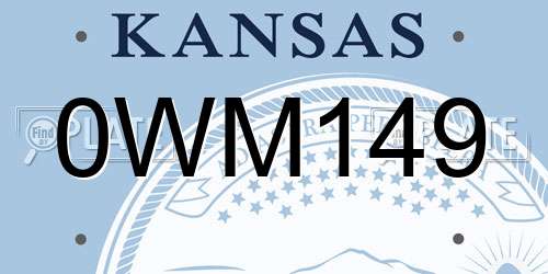 0WM149 Kansas License Plate
